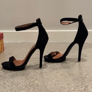 Jeffrey Campbell Black Suede Ankle Strap Heels